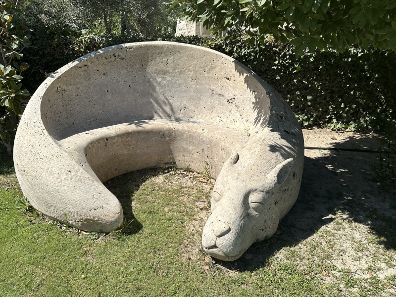 fox bench sculpture