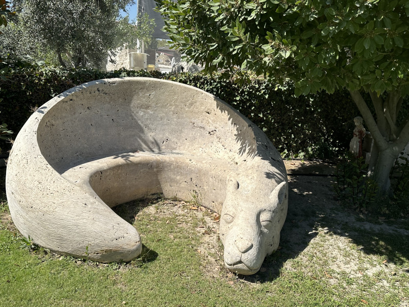 fox bench sculpture
